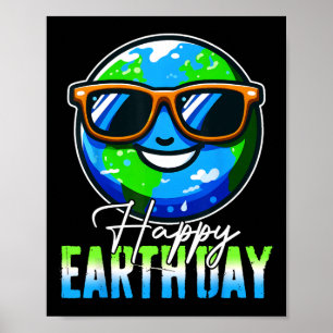 Póster Feliz Día de la Tierra Niños Niños Hombres Mujeres