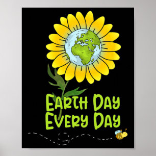 Póster Feliz Día de la Tierra todos los días, profesores