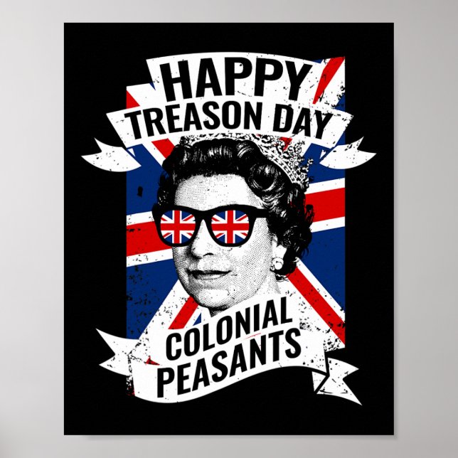 Póster Feliz Día De La Traición Graciosa Reina Isabel 4 D (Frente)