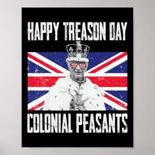 Póster Feliz día de la traición Rey Carlos III Británico 
