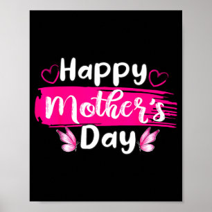 Póster Feliz día de las madres mami ama mamá corazones ma