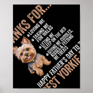 Póster Feliz Día De Los Padres Al Mejor Yorkie Dad Yorksh