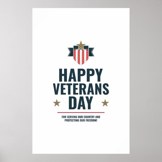 Póster Feliz día de los veteranos (Frente)