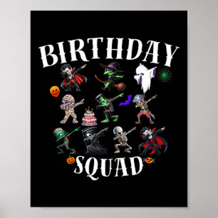Póster Feliz Día de Nacimiento de Halloween Escuadrón de