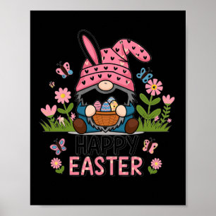 Póster Feliz Día de Pascua 2025 Bunny Gnome