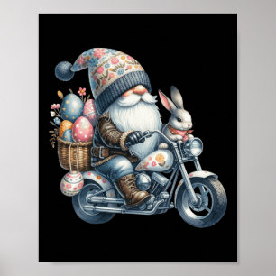 Póster Feliz Día de Pascua Bunny Spring Gnome Pascua Huev