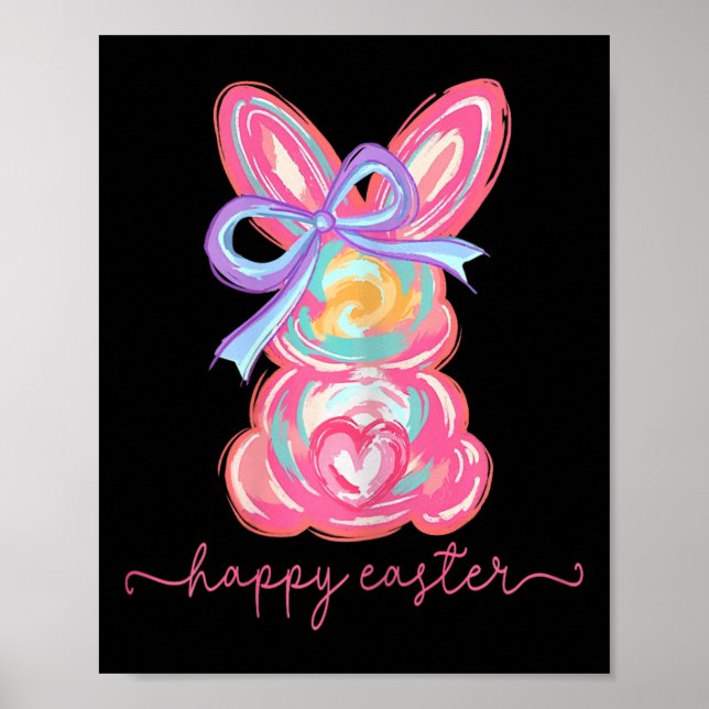 Póster Feliz Día de Pascua Conejo Cepillo de Conejo Cepa  (Frente)