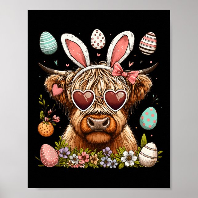 Póster Feliz Día de Pascua Conejo Conejo Conejo Conejo de (Frente)