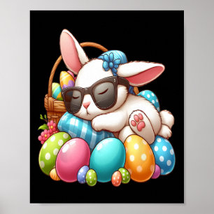 Póster Feliz Día de Pascua del Conejo Conejo Conejo Conej