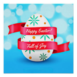 Póster Feliz Día de Pascua Estilo Realista-23198