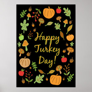 Póster ¡Feliz día de pavo!