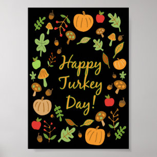 Póster ¡Feliz día de pavo!
