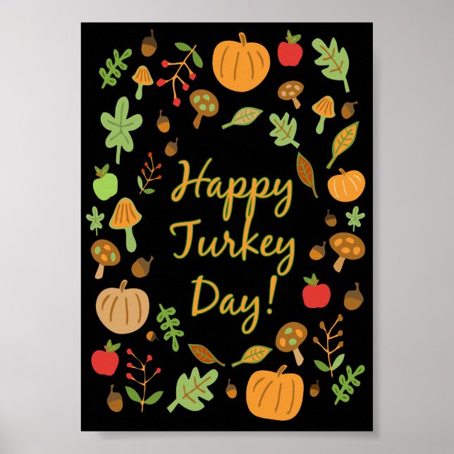 Póster ¡Feliz día de pavo! (Frente)