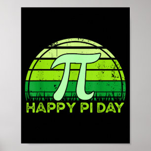 Póster Feliz Día de Pi Vintage 3,14 Número Pi Profesor de