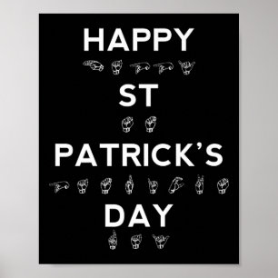 Póster Feliz Día de San Patricio ASL Conciencia sorda