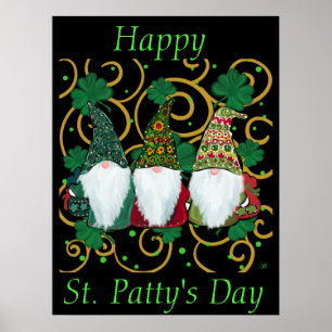 Póster Feliz día de San Patricio GNOMES