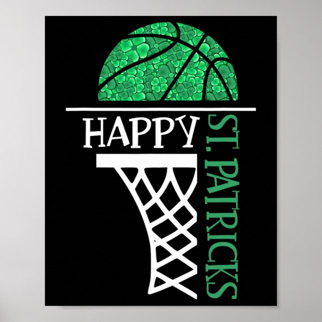 Póster Feliz Día de San Patricio, jugador de baloncesto S (Frente)