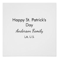 Feliz día de San Patricio nombre familia lugar sim