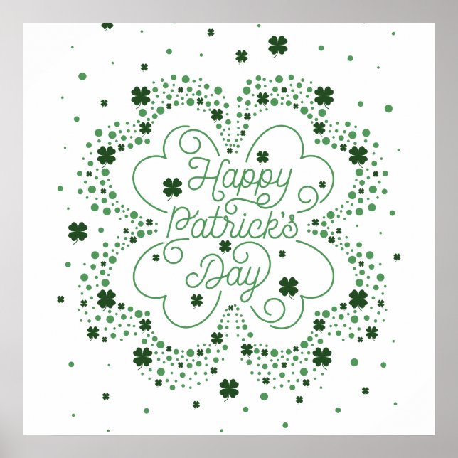 Póster Feliz Día de San Patricio Poster 24x24 (Frente)