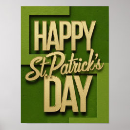 Póster Feliz Día de San Patricio, Poster del Oro Verde