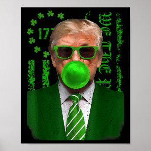 Póster Feliz Día de San Patricio Trump Bubble Men