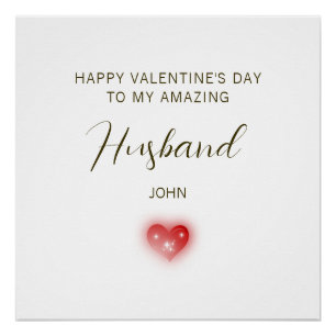 Póster Feliz día de San Valentín a mi increíble esposo