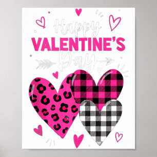 Póster Feliz día de San Valentín Corazones Chicas Mujeres