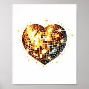Póster Feliz día de San Valentín Divertido Disco Ba de Co