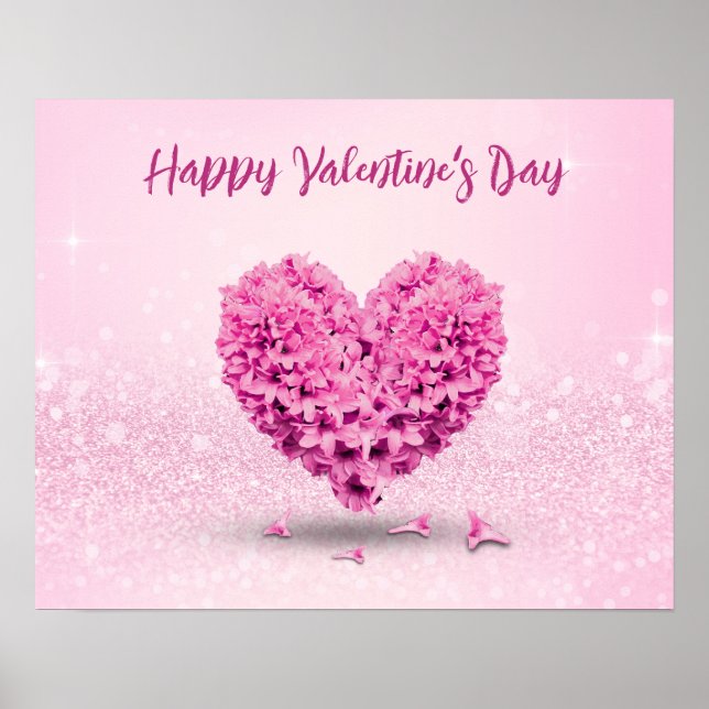 Póster Feliz Día de San Valentín, encantador corazón de j (Frente)