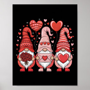 Póster Feliz día de San Valentín Gnomos Corazón Bonito Am