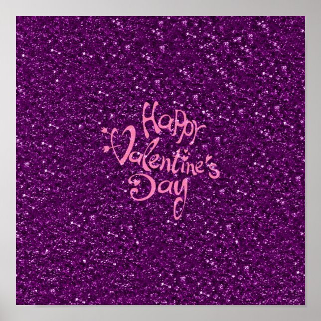 Póster feliz Día de San Valentín, morado (Frente)