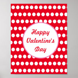 Póster Feliz Día de San Valentín Polka Dot Wall Poster (R