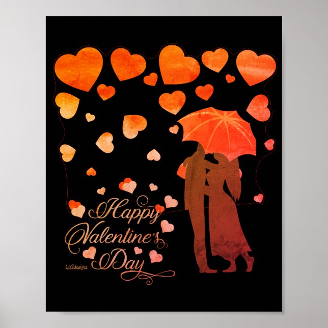 Póster FELIZ día de San Valentín romántico DEL DÍA DE VAL (Frente)