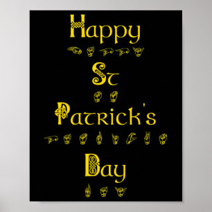 Póster Feliz Día de Santo Domingo Lenguaje de Rótulo del 