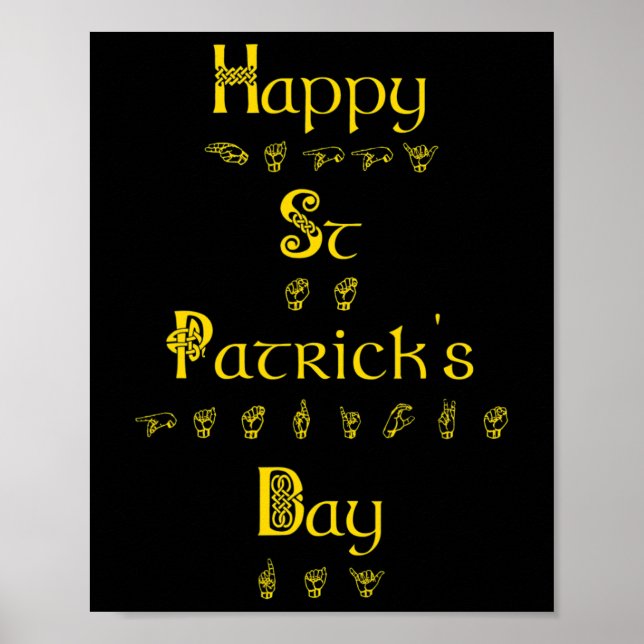 Póster Feliz Día de Santo Domingo Lenguaje de Rótulo del  (Frente)