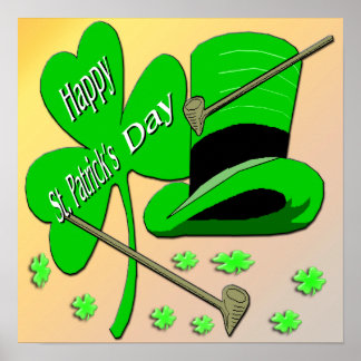 Póster Feliz Día de Shamrock de St. Patrick
