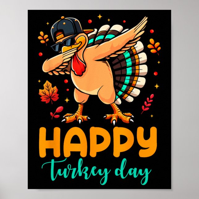 Póster Feliz Día de Turquía Acción de Gracias peregrinos  (Frente)