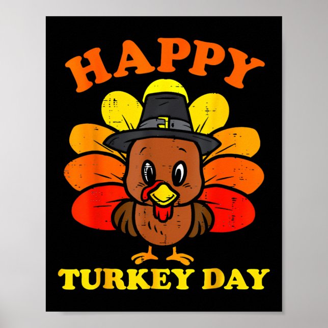 Póster Feliz Día de Turquía, camisas aburridas, pequeño a (Frente)