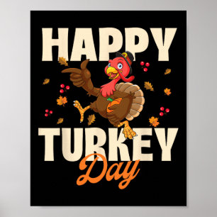 Póster Feliz Día de Turquía - Día de Acción de Gracias Fa