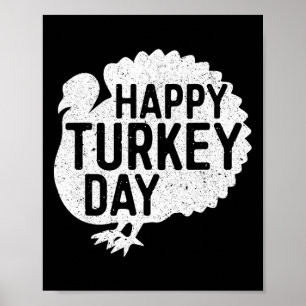 Póster Feliz Día de Turquía Hombres Mujeres Niños Gracias