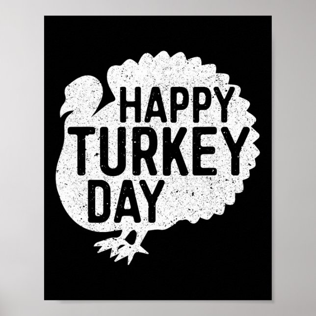 Póster Feliz Día de Turquía Hombres Mujeres Niños Gracias (Frente)