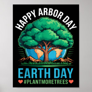Póster Feliz Día del Árbol Día de la Tierra Planta Más Ár