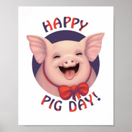 Póster ¡Feliz Día del Cerdo!