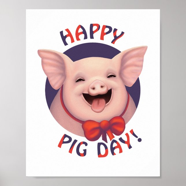 Póster ¡Feliz Día del Cerdo! (Frente)