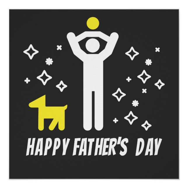 Póster Feliz Día del Padre diseño lindo (Anverso)