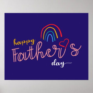 Póster Feliz Día del Padre, orgullo arcoiris