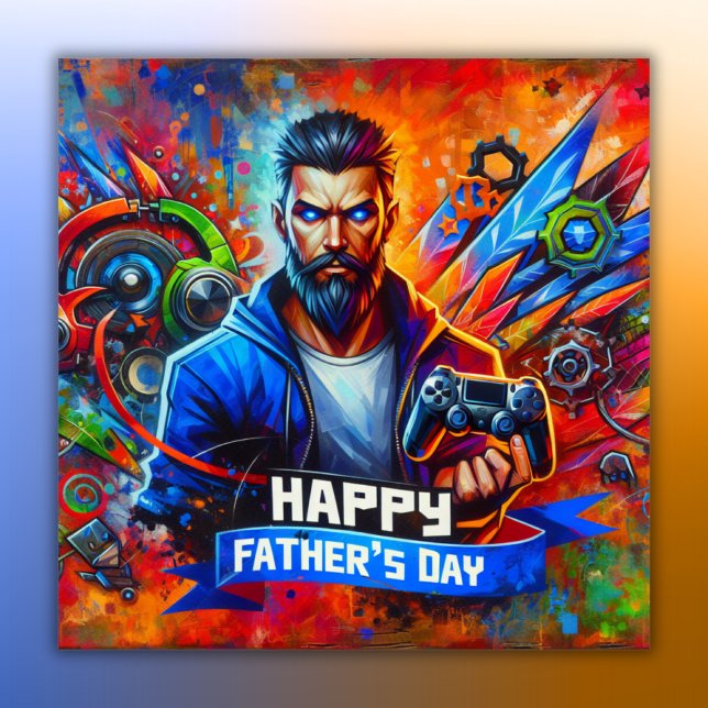Póster Feliz Día del Padre Papi Gamer | (Subido por el creador)