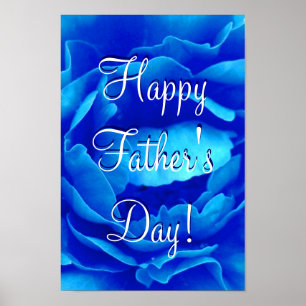Póster Feliz Día del Padre Rosa Azul I