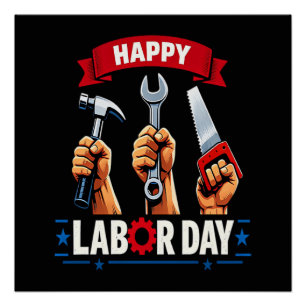Póster Feliz día del trabajo