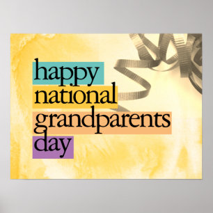 Póster feliz día nacional de los abuelos